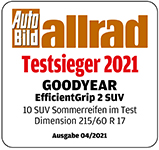 Testlabel Auto Bild Allrad 2021 - Goodyear EfficientGrip 2 SUV